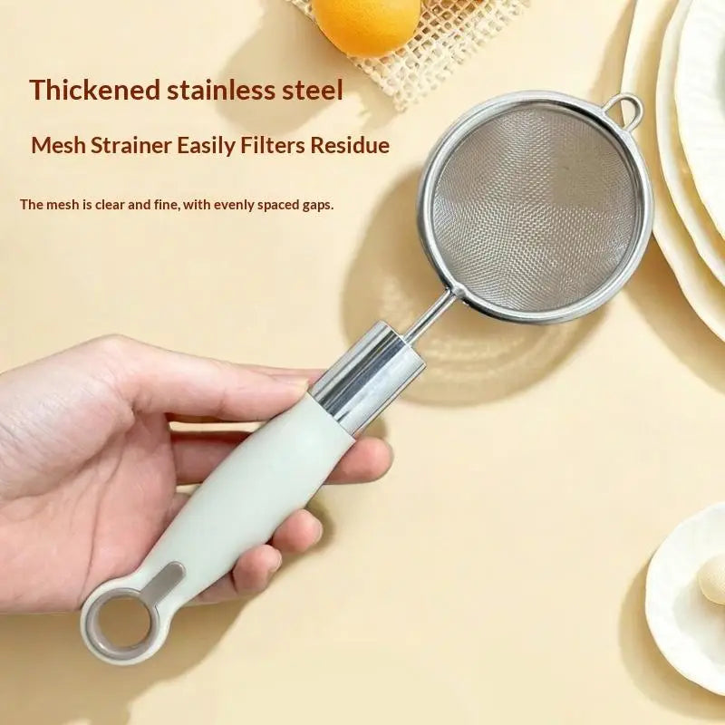 Stainless Steel Mesh Filter Spoon with Plastic Handle Juice Soybean Milk Strainer Flour Sieve Colander Kitchen Baking Utensil Oasis Select