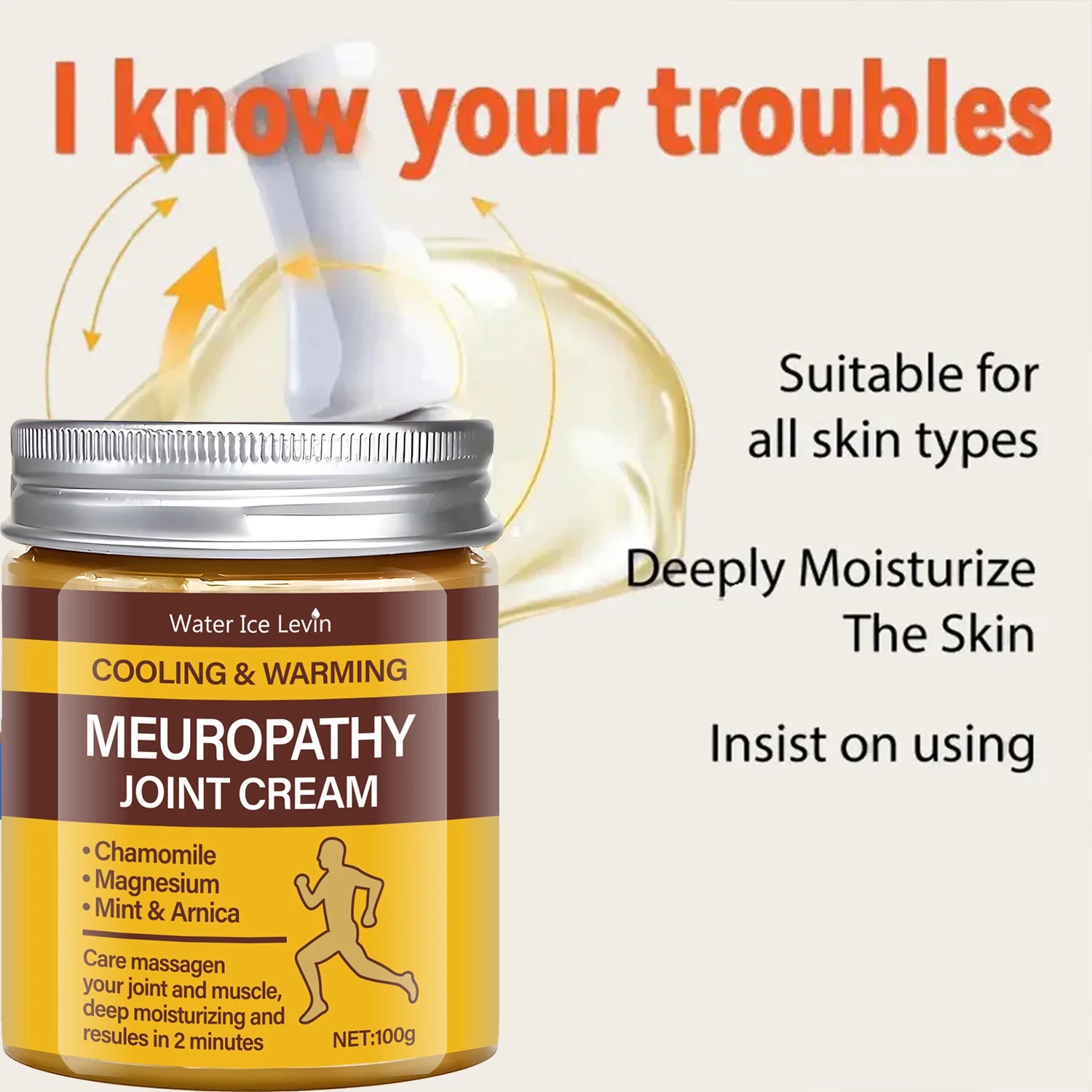 Neuropathy Joint Cream – Magnesium & Arnica Pain Relief Topical Pain Relief Cream Oasis Select
