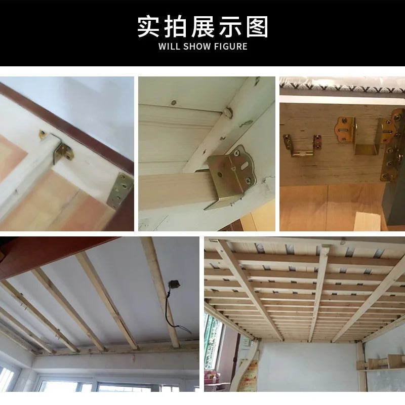 2pcs U Shaped Metal Bed Bracket Bed Frame Fixing Connecting Furniture Rail Hook Brackets Hinge Fitting Connector Lock Hardware Oasis Select