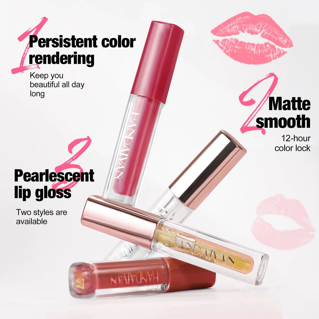 Handaiyan 4pc Velvet Liquid Lipstick Set – Waterproof Lip Gloss