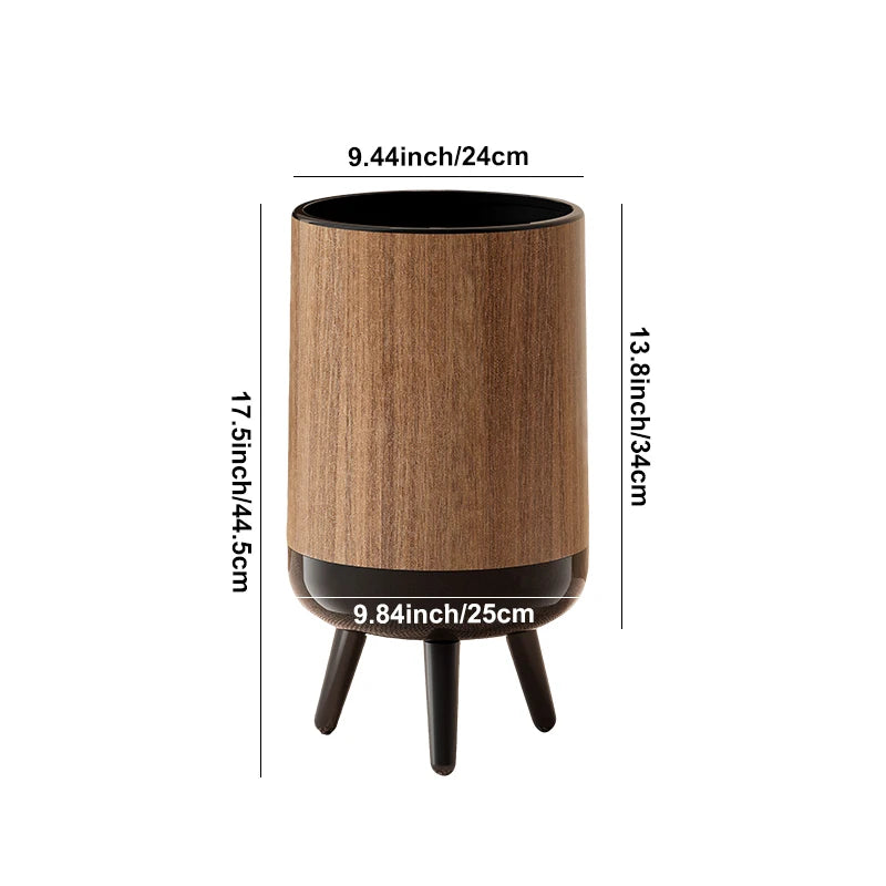 Wood-grain trash cans, classic-style trash cans with stands, shell-shaped trash cans that resist warping—perfect for the living Oasis Select Without a lid 15L