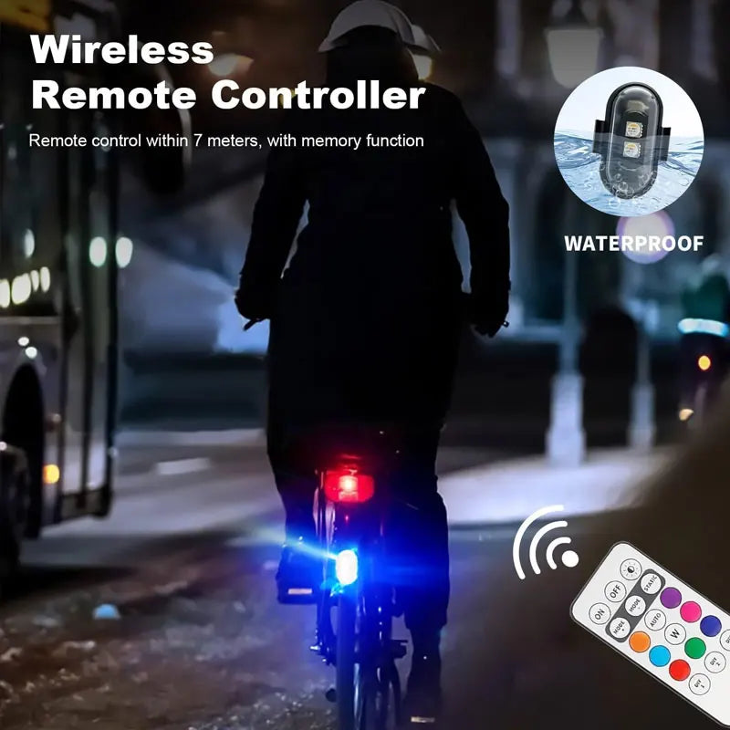 Wireless RGB LED Strobe Warning Light | 8 Colors Remote Control