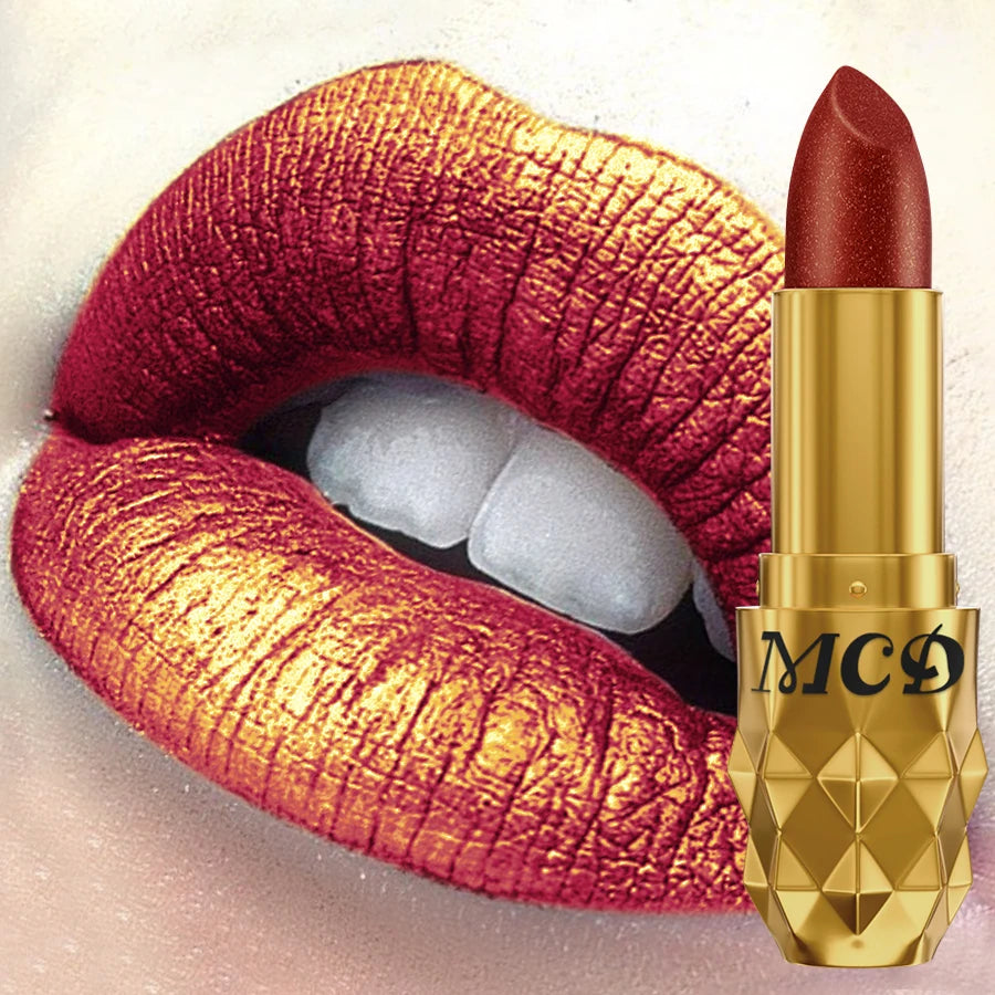 MCD 5-Color Glitter Pearlescent Lipstick Set – Long-Lasting Lip Tint