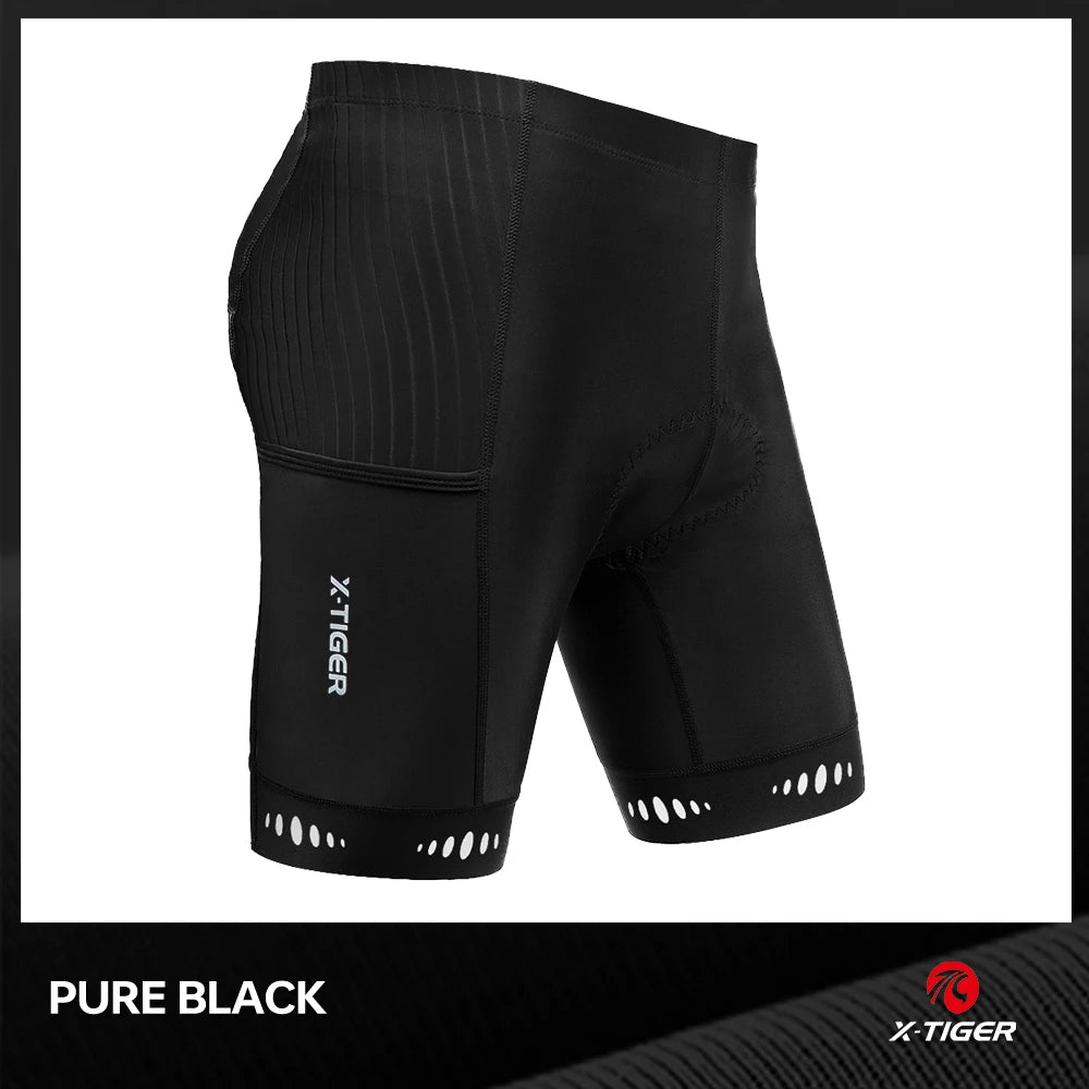 X-TIGER 5D Padded Bike Shorts For Men with 3 Pockets Mountain Road Biking Shorts Tights Bicycle Cycling Clothing Shorts Oasis Select XM-DK-34801 S
