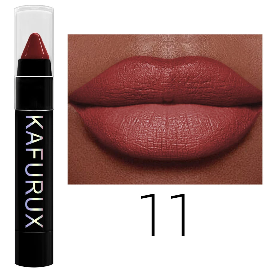 KAFURUX 15-Color Velvet Matte Lip Liner Pencil | Waterproof