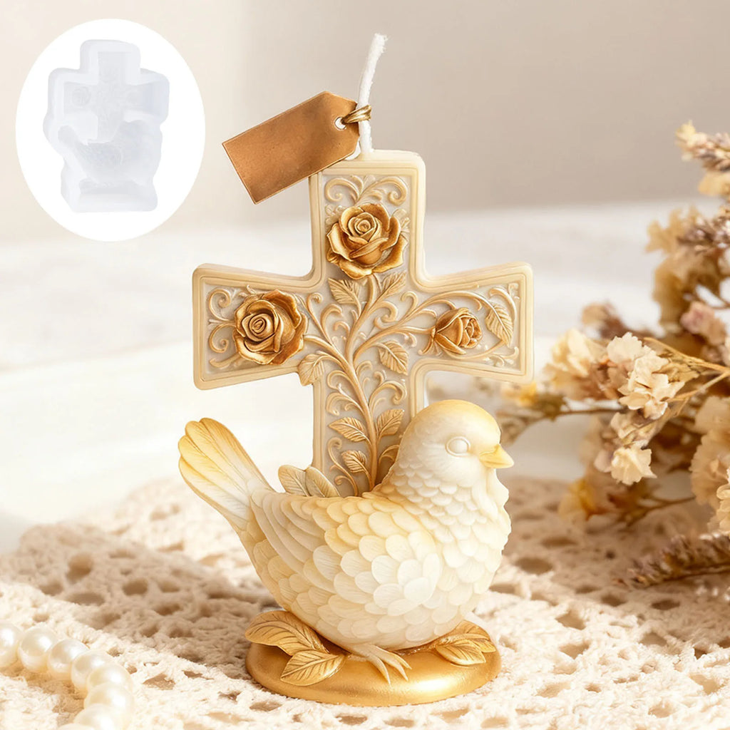 Cross & Dove Silicone Craft Mold – DIY Candle, Soap & Resin