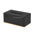 Stylish Plastic Tissue Box with Bamboo Base Desktop Organizer for Living Room Home Office Coffee Table Bathroom Use Oasis Select Black