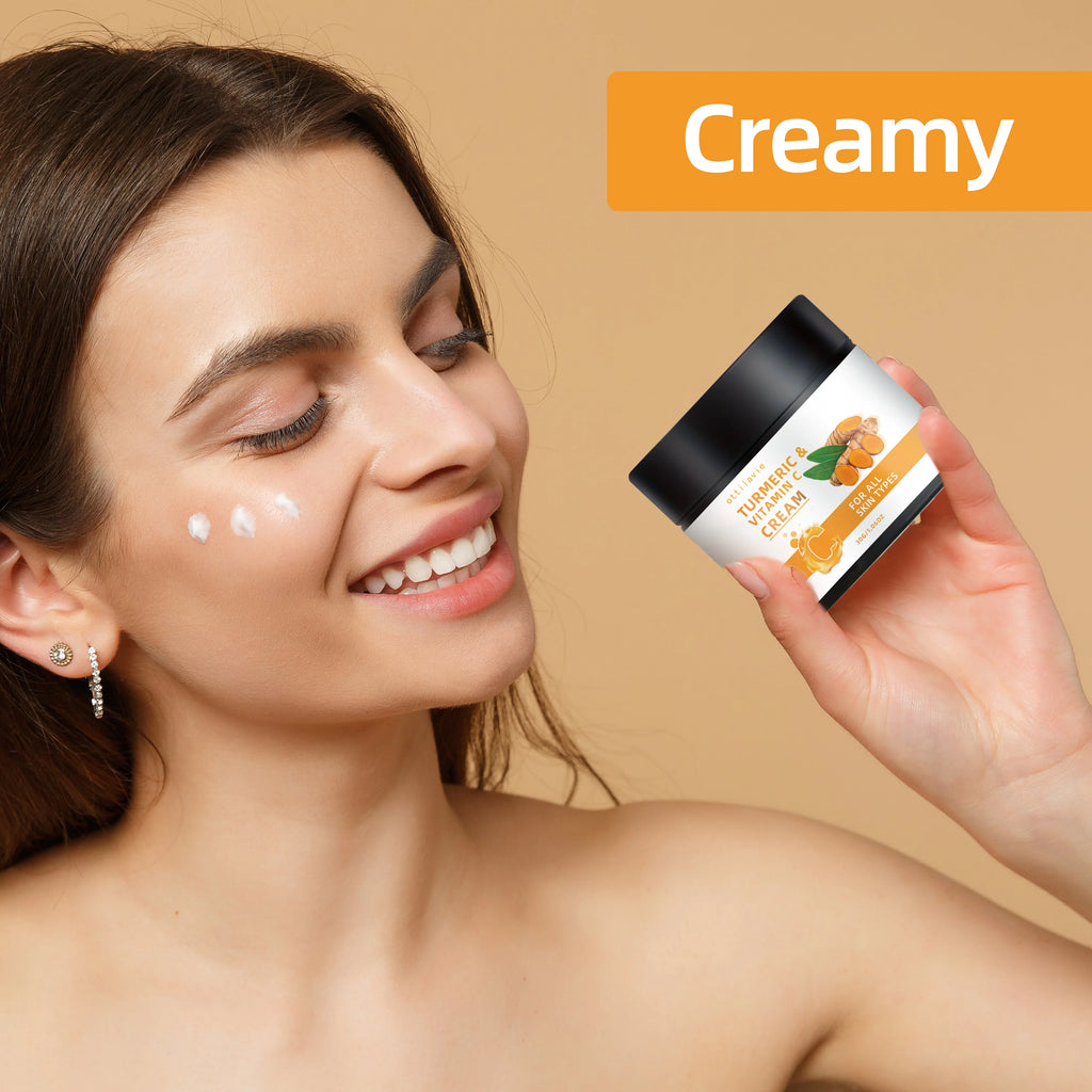 Turmeric & Vitamin C Cream -Lightweight Nourishment for Face& Neck, Fast-Absorbing HydrationAll Skin Types Oasis Select