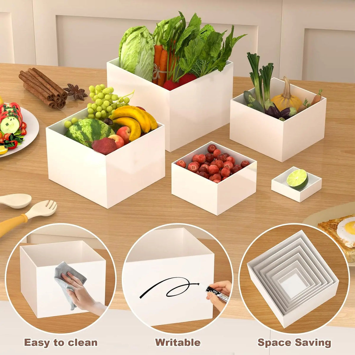 6pcs Acrylic Cube Cake and Dessert Display Stands with Stackable Sections Suitable for Displaying in Wedding Parties and Shops Oasis Select