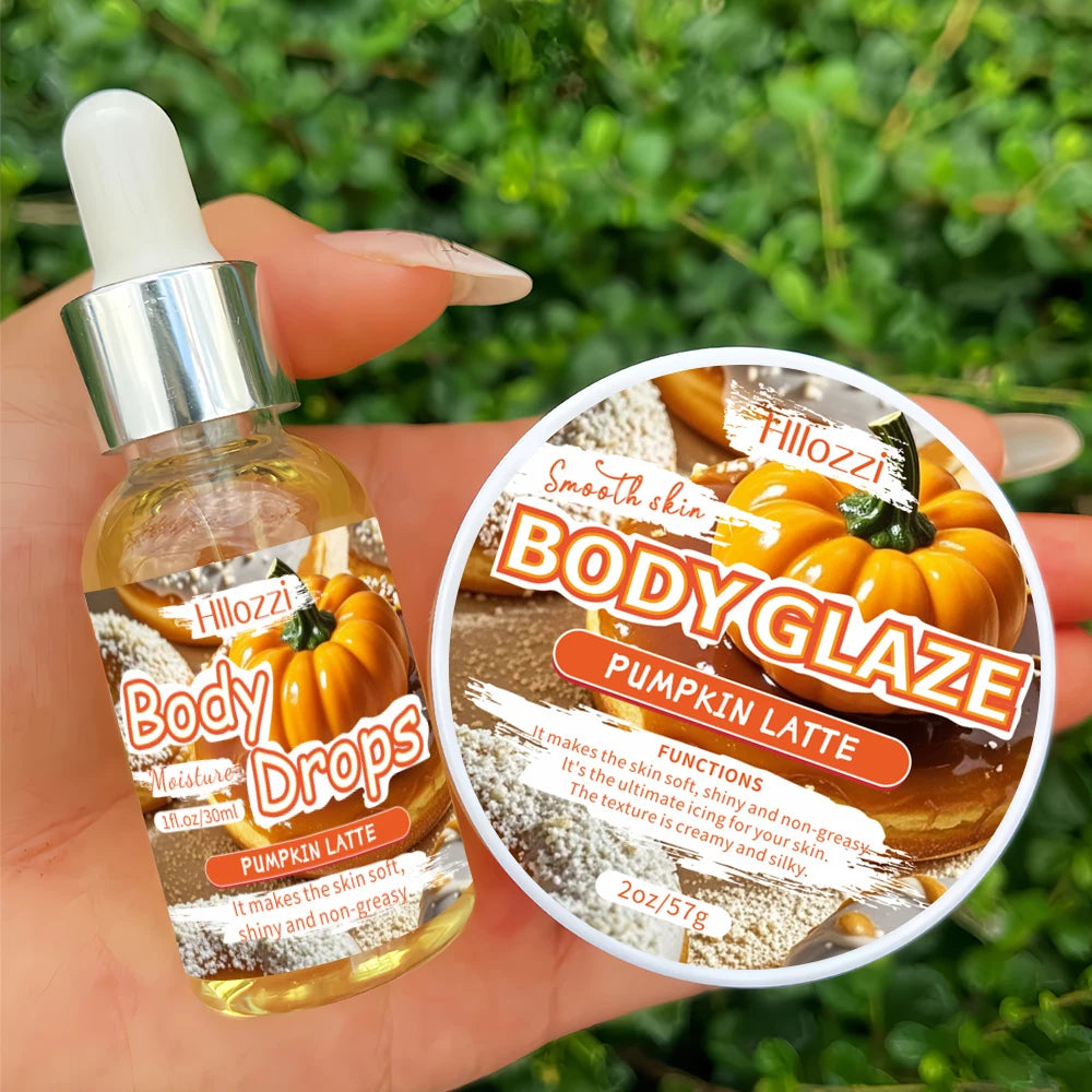 Body Glaze & Body Oil Combination Various flavors Non-greasy Hydrating and moisturizing Body Lotion Massag Oasis Select Pumpkin Set