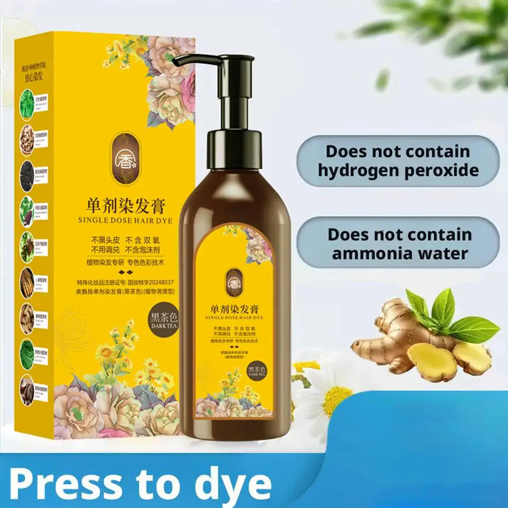 210ml Nourishing Plant-Based Hair Color Shampoo, Single Agent Floral Fragrance Hair Dye, Long Lasting Natural Hair Dye Shampoo Oasis Select