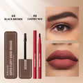 2pcs/set Matte Lip Liner And Waterproof Eyebrow Mousse Tint Long Lasting Eyebrow Dye Cosmetics Professional Outline Lips Contour Oasis Select SET 6