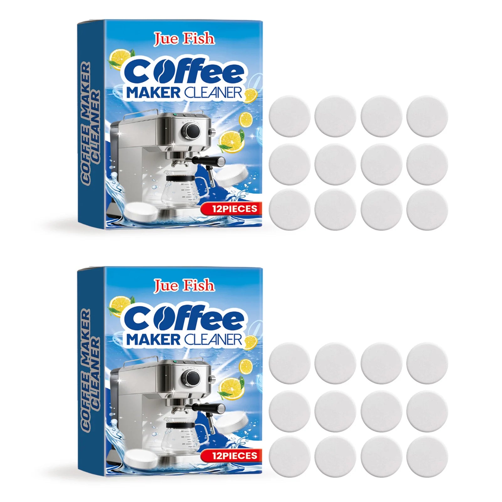 Coffee Machine Descaler Tablets – Universal Deep Cleaner 12-Pack