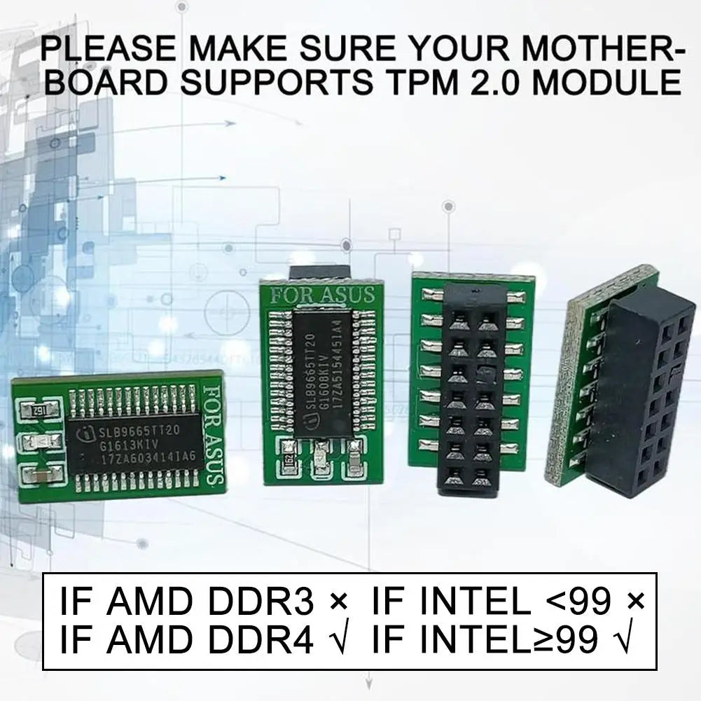 TPM 2.0 Module 12/14/18/20 Pin LPC – ASUS MSI Gigabyte ASRock