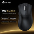 ATTACK SHARK V8 Dual 8K Gaming Wireless Mouse, PAW3950MAX 42K DPI, 8000Hz, 59g Lightweight Ice-Cool Coating, Nordic 54L15 MCU Oasis Select V8 Black-Dual 8K