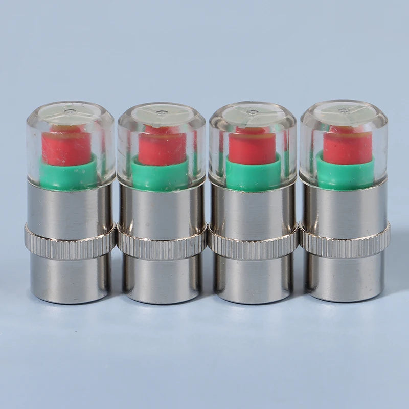 4Pcs/Set Car Tire Pressure Indicator Tire Pressure Gauge Alert Monitoring Valve Cap Sensor For External Valve Detection Oasis Select