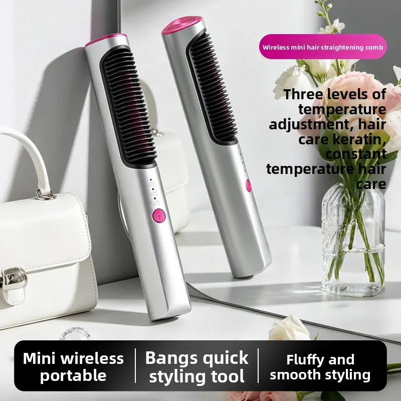 New pocket hair straightening comb, mini straightening bangs comb, wireless, portable, styling, non-damaging hair straightener Oasis Select