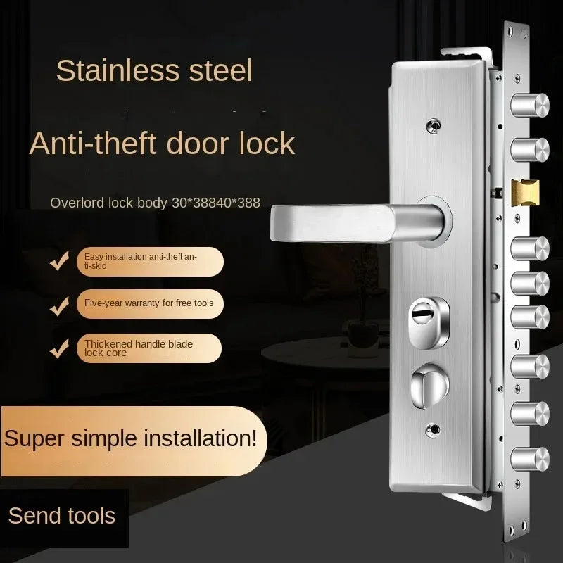 Anti-theft Door Lock Universal Household Entrance Door Handle Handle Door Lock Set Lock Body King Accessories Oasis Select