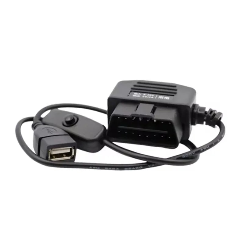 OBD Hardwire Kit 5V ACC Power ACC Hardwire Kit 24 Hours Parking Monitoring with USB Female Port Accessory for Dash cam Oasis Select