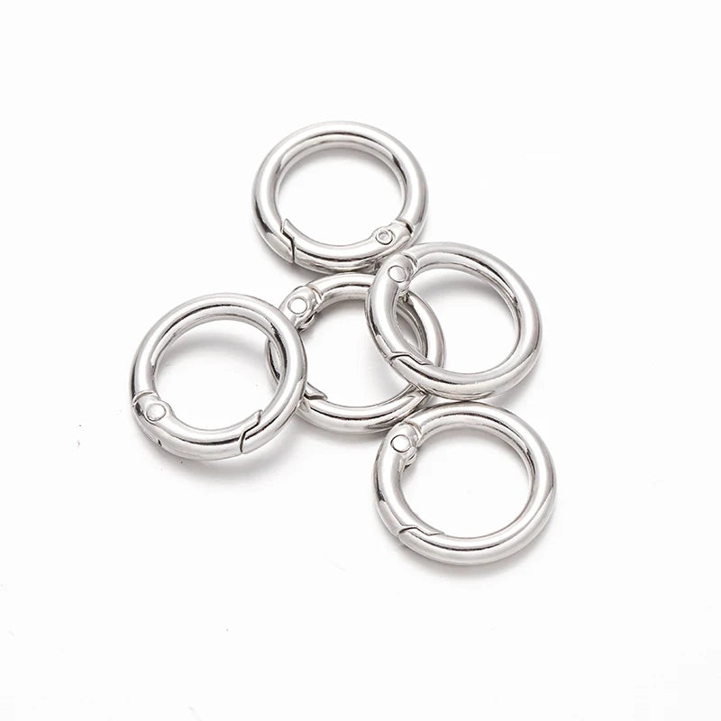 5pcs 20/25/28/33mm Metal O Ring Spring Clasps Round Carabiner Keychain Bag Clips Hook Buckles Connector For DIY Jewelry Making Oasis Select