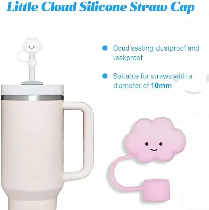3-pack of 10mm Cute Silicone Cloud Straw Lids for Stanley 30 and 40 Oz Glasses Oasis Select