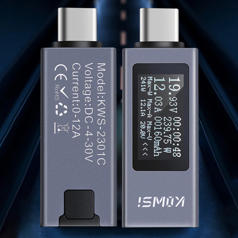 KWS-2302C USB Tester Voltmeter Ammeter Current Voltage Power Meter Current Tester Capacity Tester Cut-off Power Indicator Oasis Select