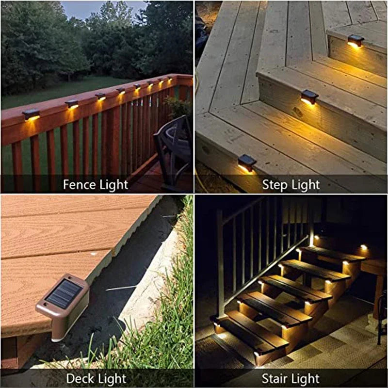Solar LED Deck & Fence Lights | Waterproof Outdoor Garden Stair