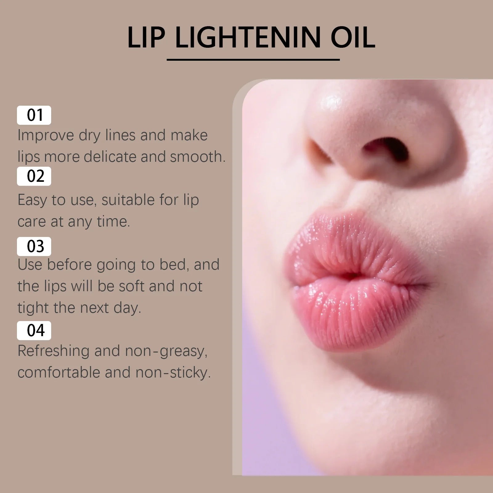 Hoygi Lip Lightening Oil – Vitamin E & Ceramide Lip Gloss Lip Oil Gloss Oasis Select