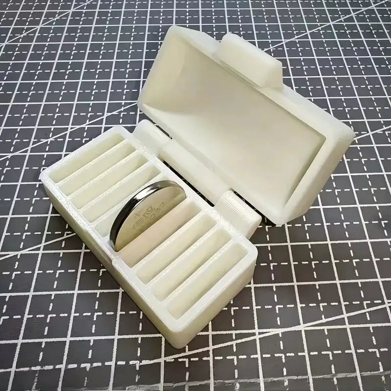 10-Hole CR2032 Button Battery Holder With 10 Drawer Slots - Portable Storage Box For Small Batteries, Prevents Loss Oasis Select