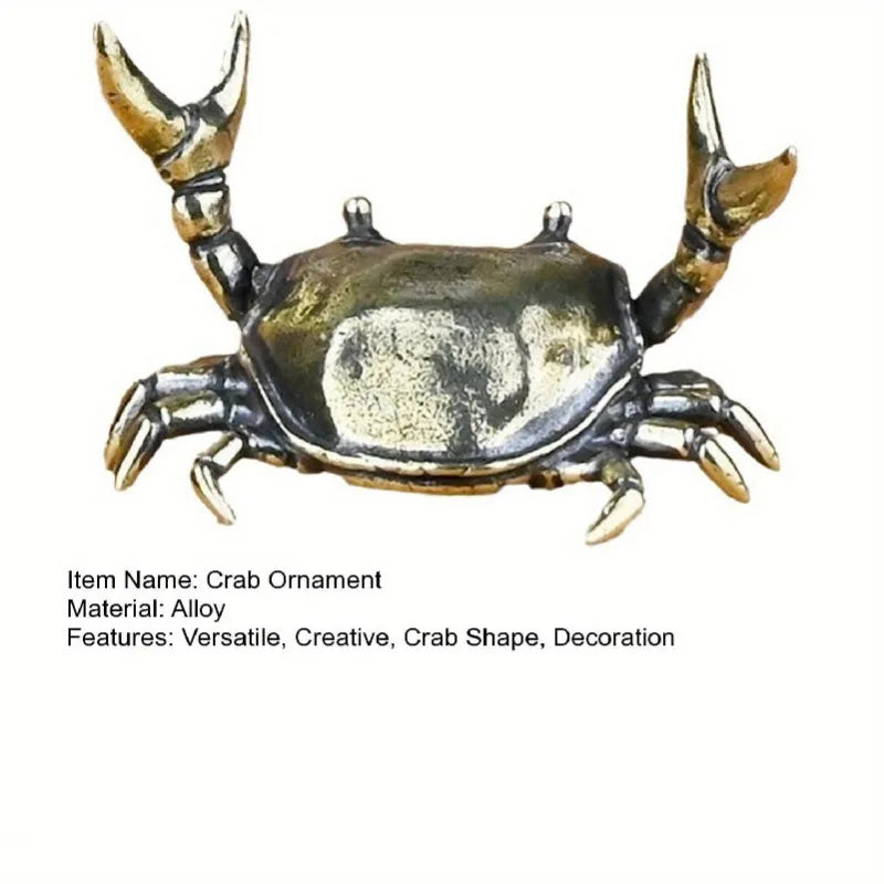 Pure Brass Crab Figurines Animal Statue Miniatures Copper Ornaments Home Office Desk Decoration Crafts Home Decor Nordic 1pcs Oasis Select