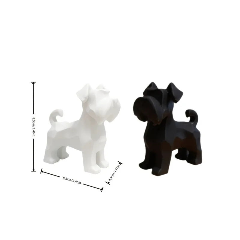 Schnauzer Dogs Figurines Resin Dogs Statue Minimalist desktop Ornaments Home Decoration for Living Room Bedroom Office Pets Gift Oasis Select