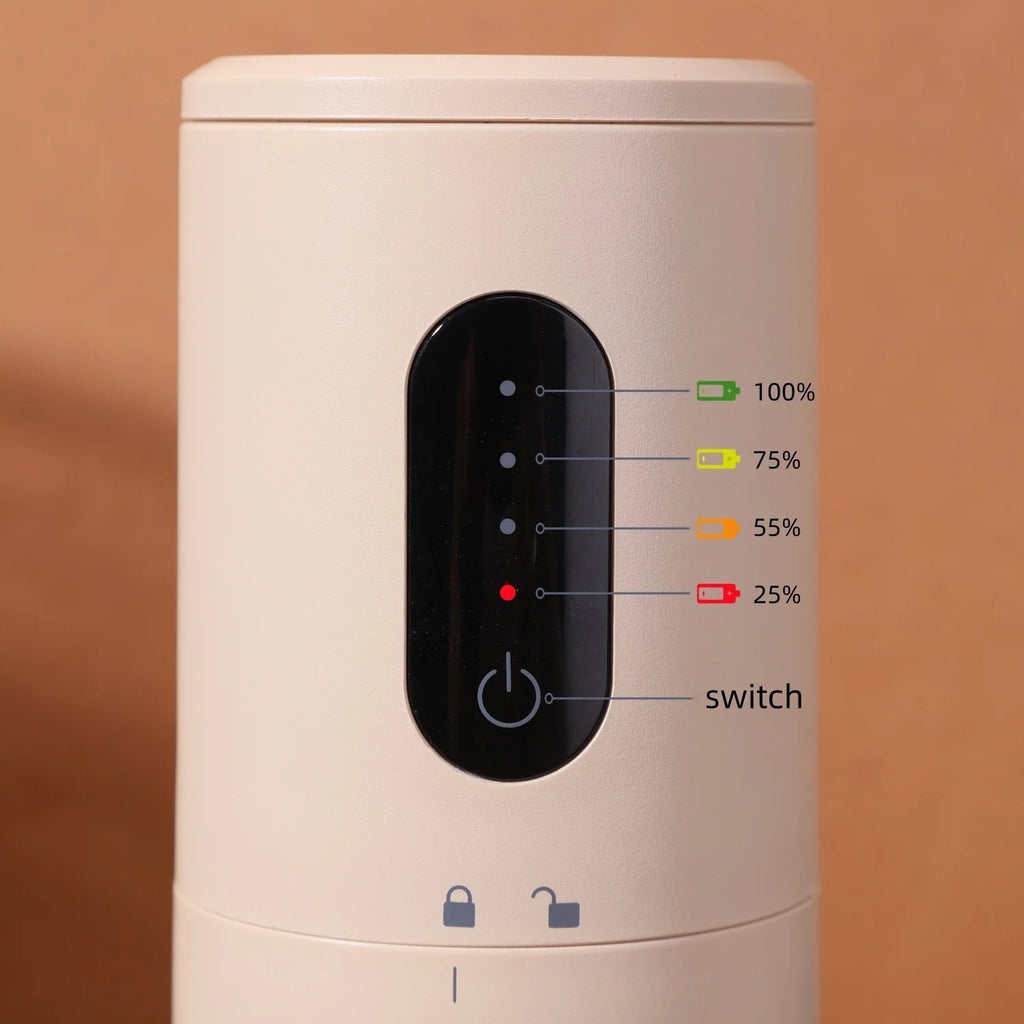 New Portable Electric Power Display Coffee Bean Grinder 38 Gears External Adjustable USB 2000mAh Household Mini Coffee Machine Oasis Select