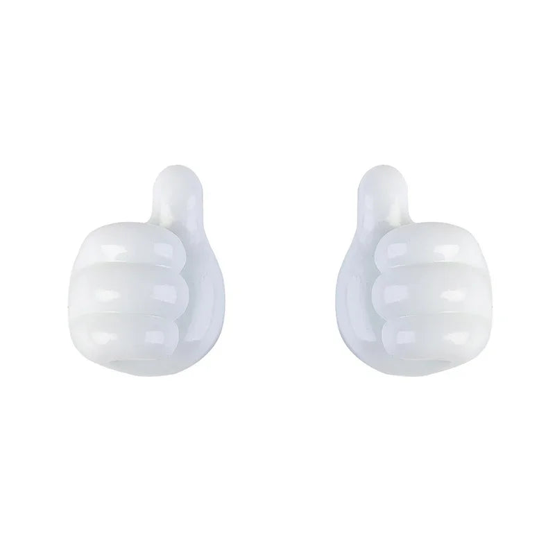 Hand-shaped Rubber Holder Glasses Cable Power Cord Charging Line Self Adhesive Mini Hook Car Storag Organizer Gadget Decorations Oasis Select White