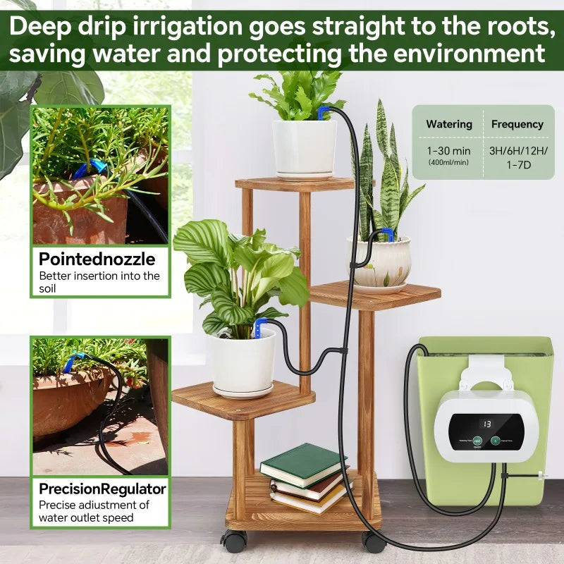 Indoor Automatic Drip Irrigation System,Self Plant Watering Device,300 Timed Watering Programes 10 Drip Tips Etc Drip Accessory Oasis Select