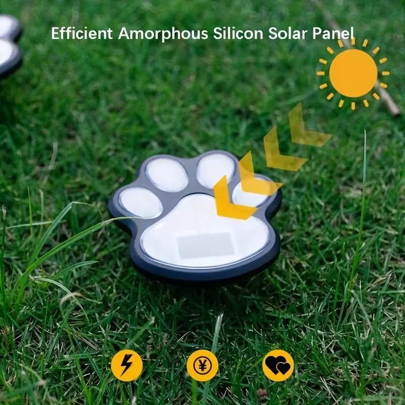 4-12PCS LED Solar Outdoor Light Waterproof Animal Paw Print Lamp for Garden Lawn Patio Summer Camping Home Decoration Oasis Select