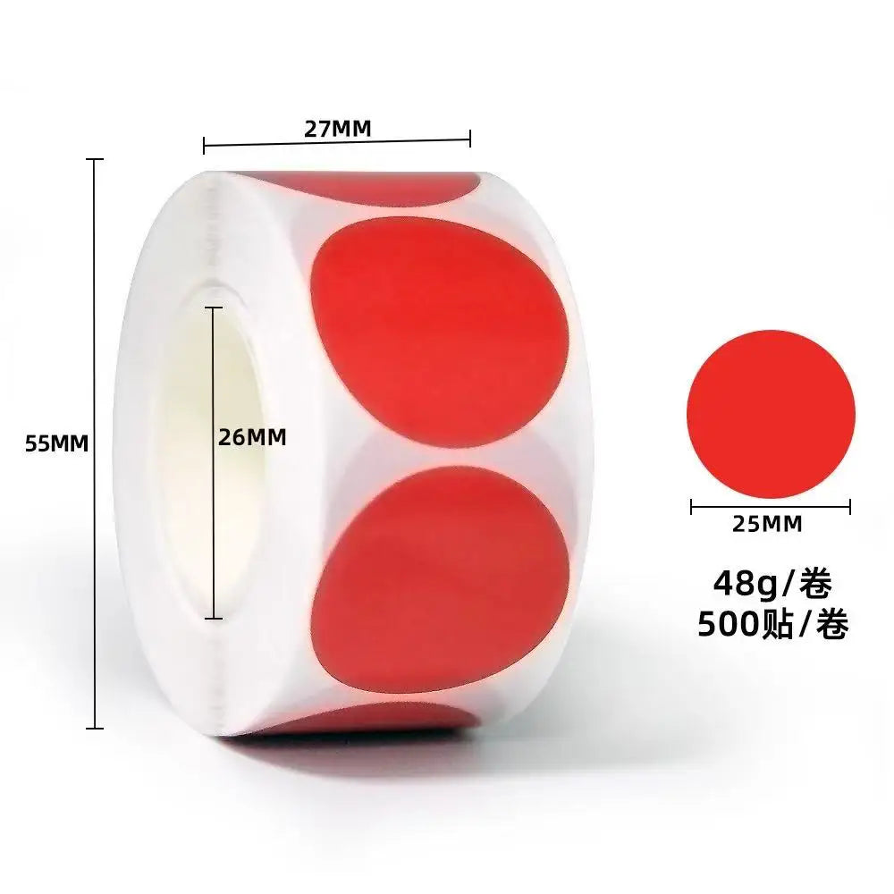 Colored Dot Stickers, Labels Circle Dots Labels Circle Stickers for Office,Classroom,Family（Etc - 10 Colors, 500 Labels/Roll） Oasis Select Red