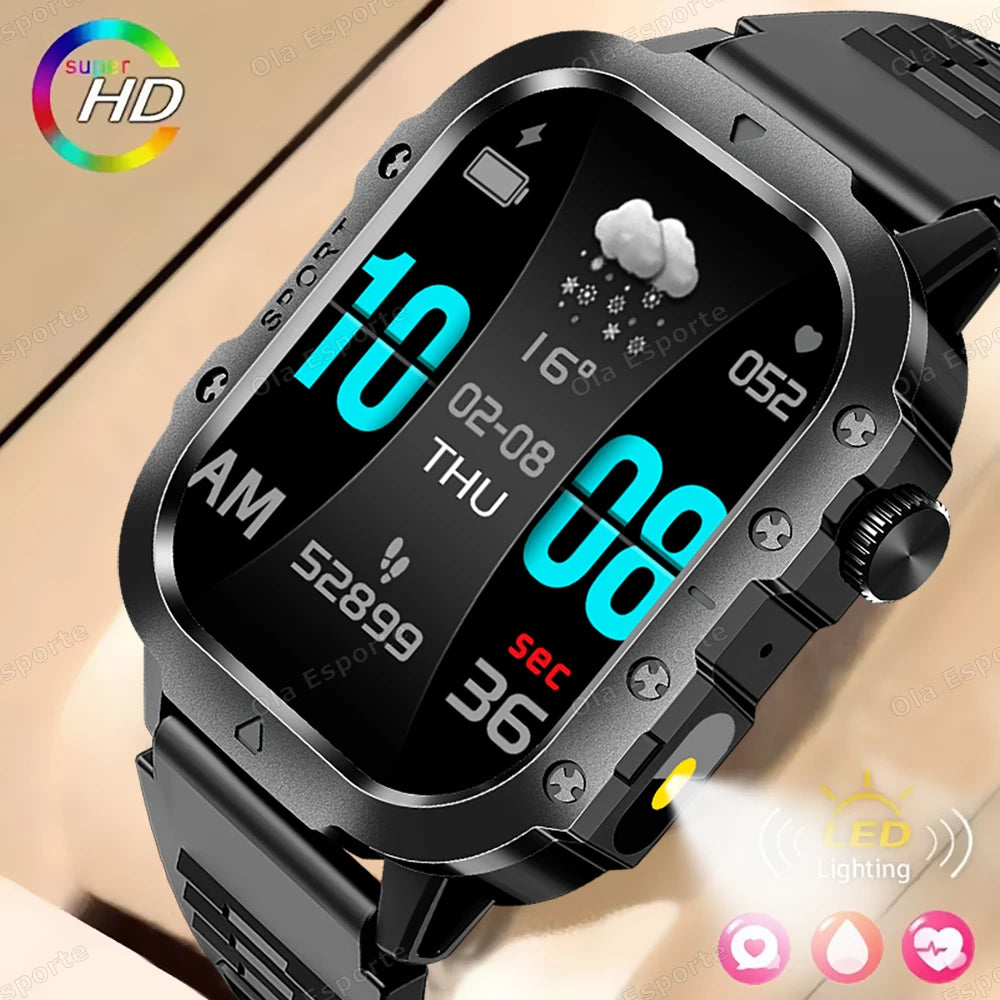 Ola Esporte 2.01" HD Smart Watch – Bluetooth & LED Flashlight