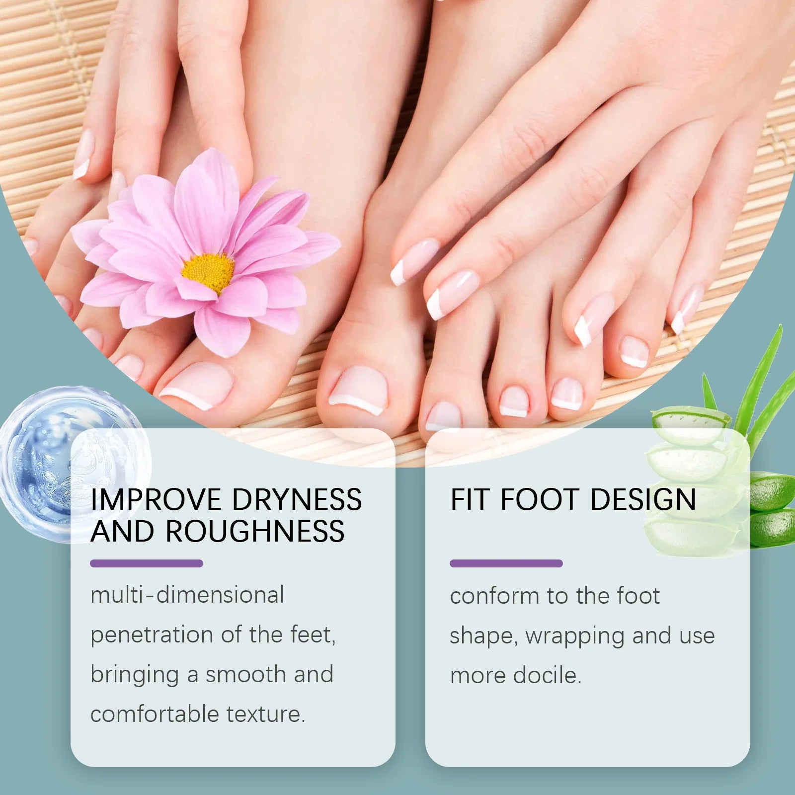 Exfoliating Foot Mask Anti Cracked Remove Dead Skin Heel Calluses Enhances Elasticity Moisturize Brighten Soften Feet Skin Care Oasis Select