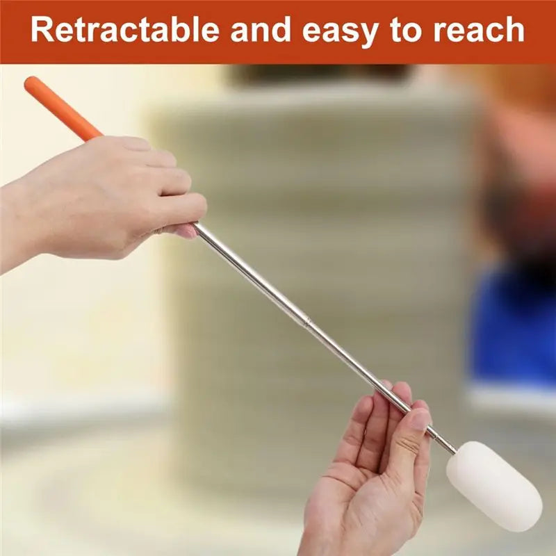 LIKE WISH 2Pcs Telescoping Sponge Stick For Pottery, Retractable Mud Tools Clay Sponge On A Stick With Handle Oasis Select
