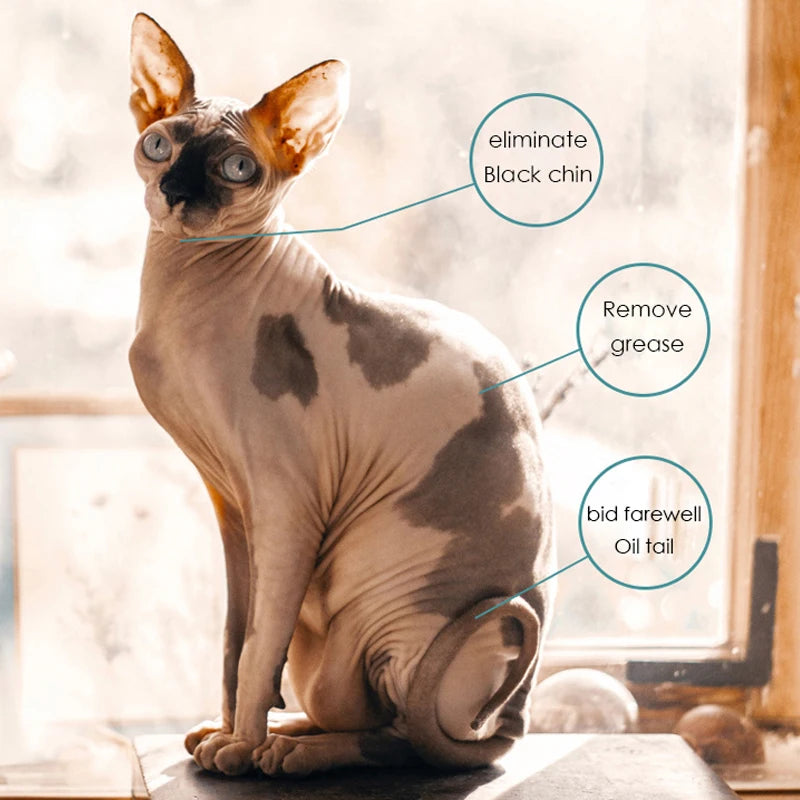 Cat Shower Gel Canadian Sphinx Cat Shampoo Body Wash Pet Cat Hairless Cat Special Body Wash to Oil Control Oil 500ml Oasis Select