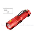 LED Flashlight Pocket Emergency Flashlight Zoomable Torch Aluminium Alloy 3 Lighting Modes Flashlight Waterproof Torch Oasis Select Red flashlight