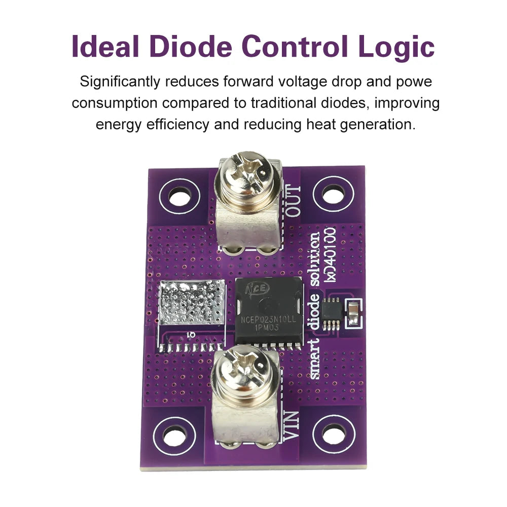 40A 60A MOS Ideal Diode Module No Voltage Limitation No Grounding Solar Energy Anti Reverse Irrigation Anti Backflow Protection Oasis Select