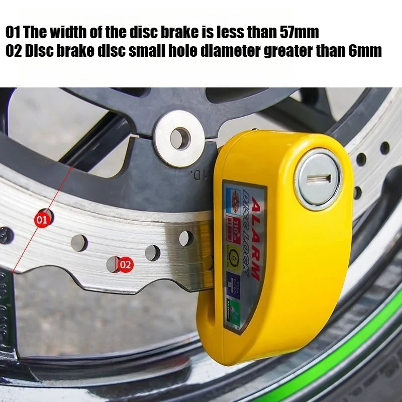 JUSTINLAU Motorcycle Alarm Disc Lock 130dB Anti-Theft Security Brake Disc Lock Waterproof Universal for Scooter Bike Motorbike Oasis Select