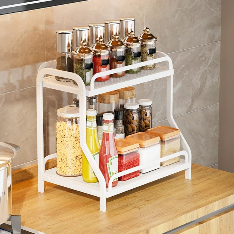 Kitchen Seasoning Shelf Seasoning Spice Jar Storage Box Multifunctional Countertop Oil Salt Sauce Vinegar Storage Rack Oasis Select