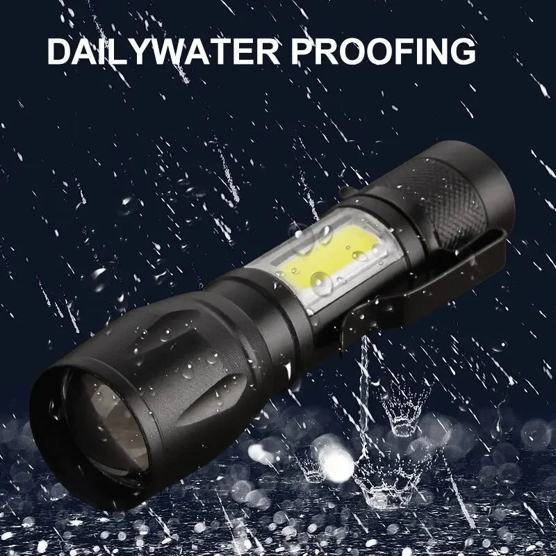 Mini Torch LED Rechargeable Flashlight Portable USB Charging Flashlight High Power Bank Camping Waterproof Long Range Lantern Oasis Select