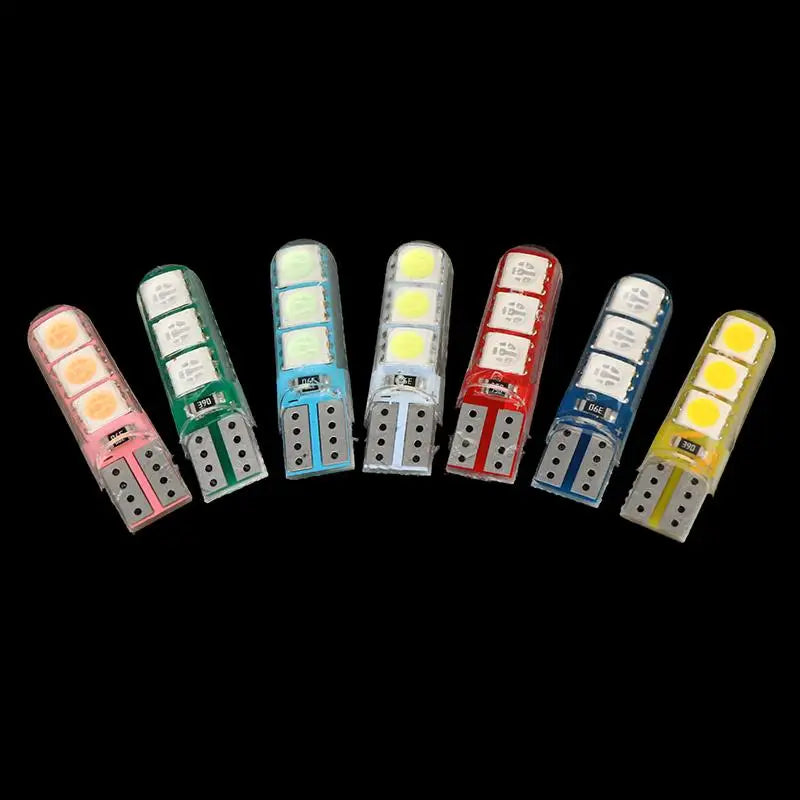 Commercial-Grade LED Bulb in High-Temperature Silicone; Fits W5W T10, 5050, 6SMD and Car Width, Trunk, License Plate Lights. Oasis Select