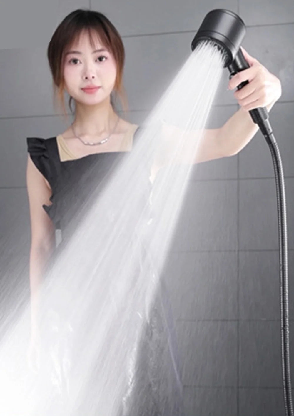 New Maple Leaf Drainage Hole Design High Pressure Shower Head 3 Mode Spray Portable Filter Rainfall Faucet Bathroom Accessories Oasis Select