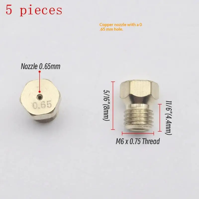 5PCS Burner Gas Hob LPG- Conversion Kits Jets 50 65 70 87 95 Brass Nozzle For Gas Stove Brass Nozzle Propane Injector Oasis Select A4