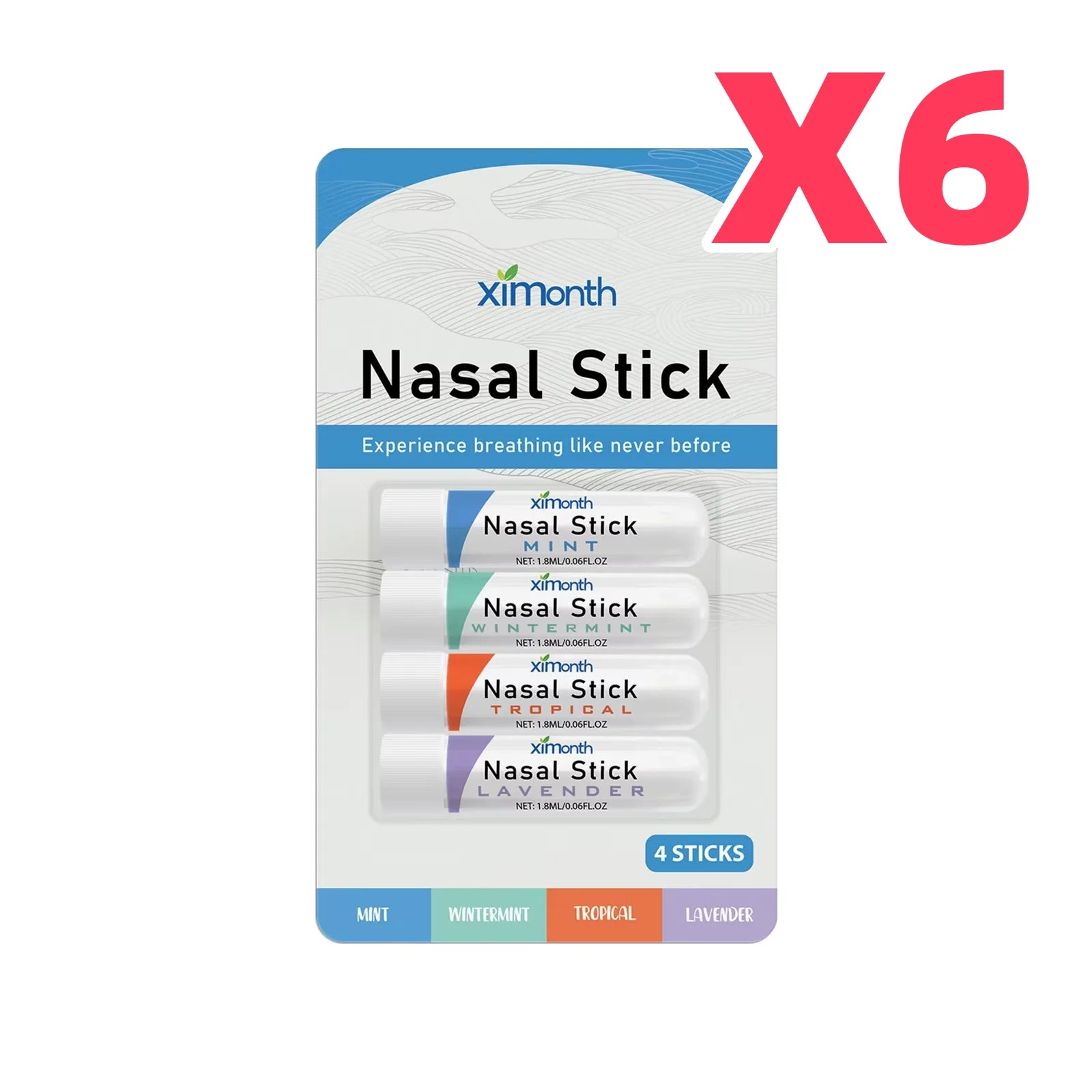 Ximonth Aromatherapy Nasal Inhaler Sticks 4-Pack – Cooling Oil Aromatherapy Inhaler Oasis Select 24sticks