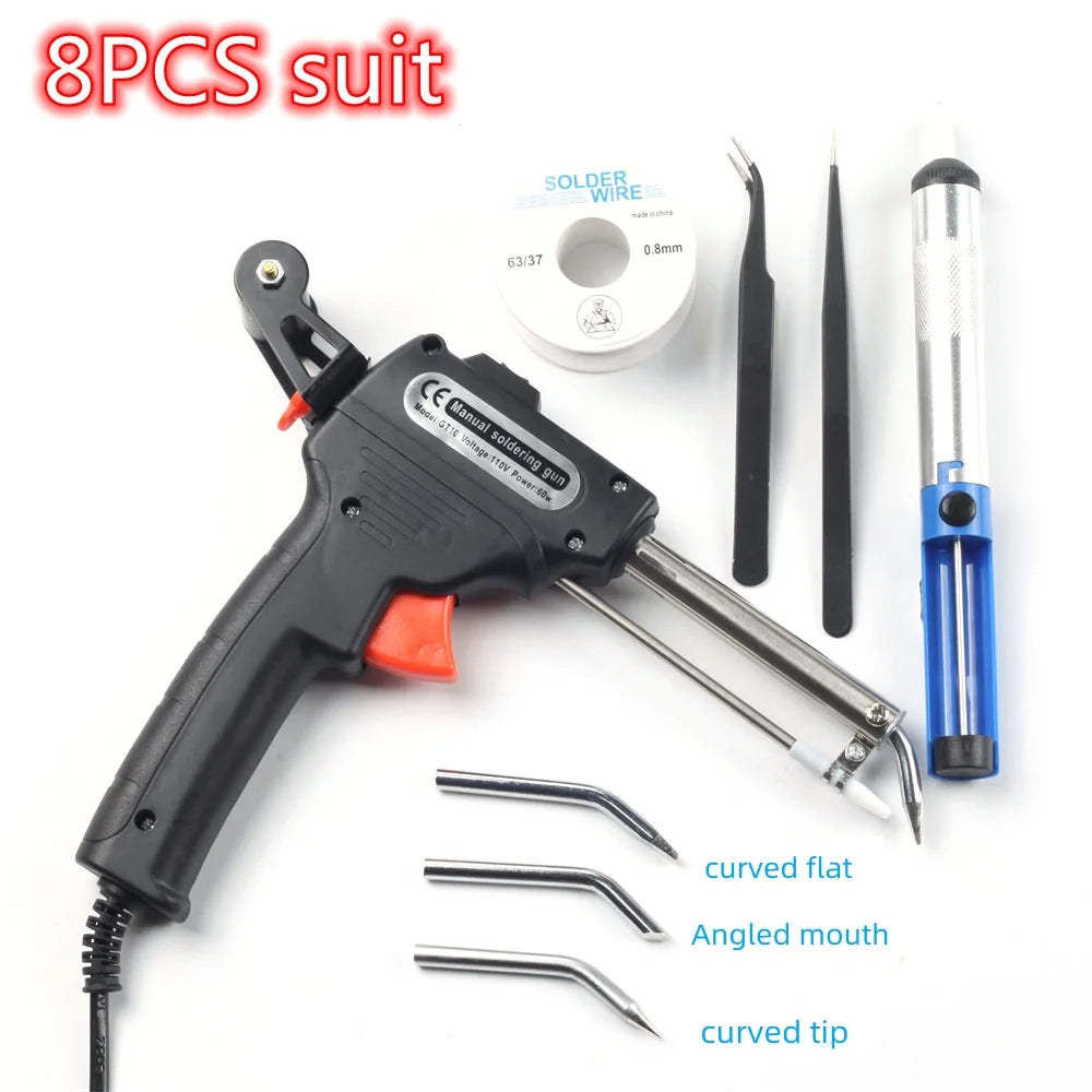 SLADE 60W Auto-Feed Soldering Iron Gun | 110V/220V Repair Kit Soldering Iron Gun Oasis Select 8Pcs B Heater Set EU PLUG 220V